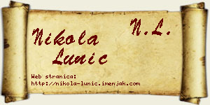 Nikola Lunić vizit kartica